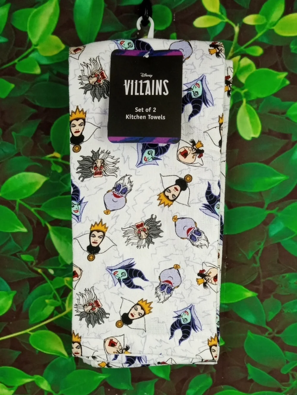 👻 Disney Villains White Patterned Kitchen Towel Set